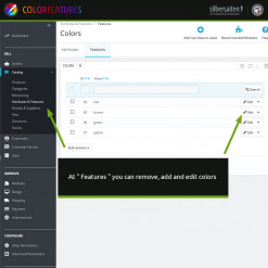 Color Features - Właściwości - rozszerzone o moduł kolorów Prestashop Moduł