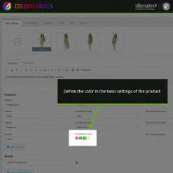 Color Features - Propriétés - développé par le module de couleurs Prestashop Module