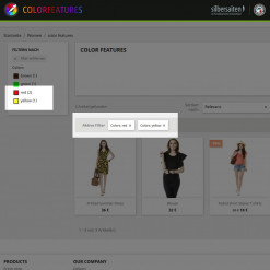 Color Features - Propriétés - développé par le module de couleurs Prestashop Module