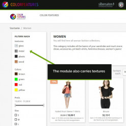 Color Features - Eigenschaften - um Farben erweitert Modul Prestashop Modul