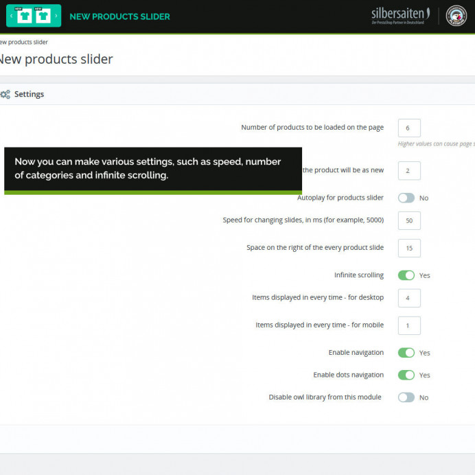 New Products Slider Prestashop Modul